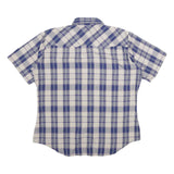 LEVI'S Mens Blue & Cream Checked Shirt L Cotton Short Sleeve Casual