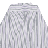 CHAPS Mens Blue & Grey Striped Shirt XL Button Down Casual Cotton Blend
