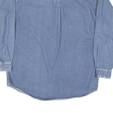 POINT ZERO Mens Blue Denim Shirt M Button Down Collar Long Sleeve Casual