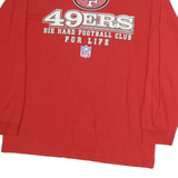 Mens Red Football Club Graphic Long Sleeve Crew Neck Cotton T-Shirt L