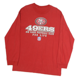 Mens Red Football Club Graphic Long Sleeve Crew Neck Cotton T-Shirt L