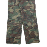 Mens Regular Fit Cotton Blend Green & Brown Camouflage Cargo Trousers W26 L28