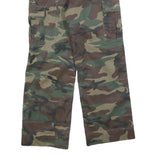 Mens Regular Fit Cotton Blend Green & Brown Camouflage Cargo Trousers W26 L28