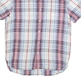 LEVI'S Mens White & Red Checked Shirt S Linen Blend Short Sleeve Casual