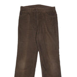 WRANGLER Mens Cotton Blend Brown Regular Straight Trousers W34 L34 Casual