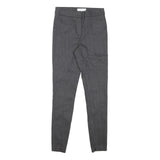 REISS Womens Cotton Blend Black Slim Tapered Trousers W25 L27 Elegant Fabric