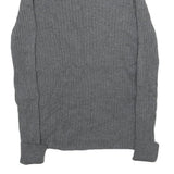 MERONA Womens Grey Plain Cotton Blend Roll Neck Chunky Knit Jumper S Casual Cozy