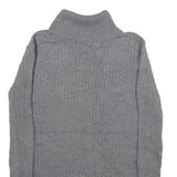 MERONA Womens Grey Plain Cotton Blend Roll Neck Chunky Knit Jumper S Casual Cozy