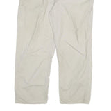 CARHARTT Mens Relaxed Beige Cotton Blend Trousers W42 L32 Workwear Zip Closure