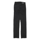LEVI'S Womens Regular Black Denim Raw Hem Jeans W22 L27 Stylish Comfort