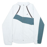 NEW BALANCE Womens White & Grey Casual Zip Jacket M Polyester Blend Sportswear