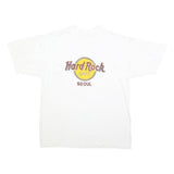Mens White Hard Rock Cafe Seoul Graphic T-Shirt L Short Sleeve Crew Neck Vintage