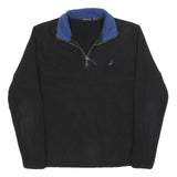 NAUTICA Mens Black & Blue Plain Pullover Jumper Crew Neck Basic Knit Size S