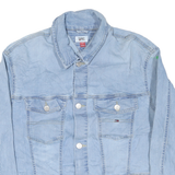 TOMMY HILFIGER Mens Blue Denim Jacket M Cotton Blend Button Casual Classic