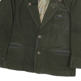 Womens Black Leather Button Outdoor Jacket L Plain Relaxed Fit Long Sleeve