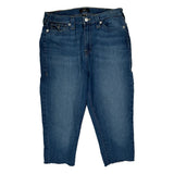 True Religion Cropped Jeans - 32W UK 12 Blue Cotton