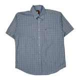 Tommy Hilfiger Checked Short Sleeve Shirt - Large Blue Cotton