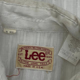 70S/80S Made In USA Lee Striped Shirt - XL White Cotton