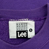 90S Blank Lee Sweatshirt - Small Purple Cotton Blend