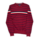Tommy Hilfiger Striped Sweater - Large White Cotton
