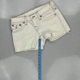 True Religion Mini Denim Shorts - 28W US 2 White Cotton