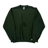 Russell Athletic Sweatshirt - Large Green Cotton