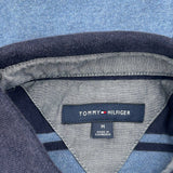Tommy Hilfiger Striped Polo Shirt - Medium Blue Cotton