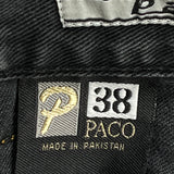 Paco Studded Denim Shorts - 36W 12L Black Denim