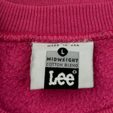 1990'S Blank Made In USA Lee Sweatshirt - Large Pink Cotton Blend