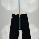 Levis Flared Jeans - 26W UK 6 Black Cotton