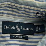 Ralph Lauren Striped Shirt - Small Blue Cotton