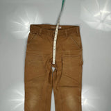 Carhartt Double Knee Carpenter Trousers - 32W 30L Brown Cotton