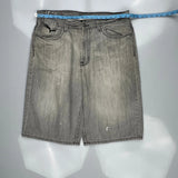 Unbranded Hip Hop Denim Shorts - 38W 12L Grey Cotton
