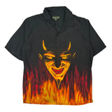 Flaming Devil Graphic Easy St Graphic Short Sleeve Shirt - XL Black Cotton