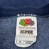 Twins Fruit Of The Loom Spellout Sweatshirt - XL Navy Cotton