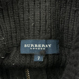 Age 7 Burberry London 1/4 Zip - Small Black Wool
