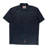 Dickies Short Sleeve Shirt - Large Black Polyester Blend