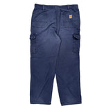 Carhartt Cargo Trousers - 40W 32L Blue Cotton