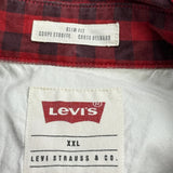 Levis Checked Flannel Shirt - 2XL Red Cotton