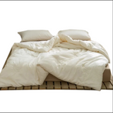 ANYHOUZ Beige Quilted Duvet Cover – Ultra Soft Bed Comforter Set