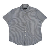 Ralph Lauren Striped Short Sleeve Shirt - 2XL Blue Cotton