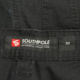 Southpole Cargo Shorts - 34W 10L Black Cotton