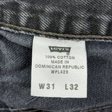 Levis 501 Jeans - 30W 32L Black Cotton