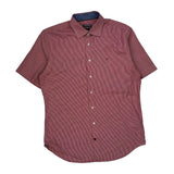Tommy Hilfiger Checked Short Sleeve Shirt - Large Red Cotton