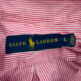 Ralph Lauren Striped Shirt - Large Pink Cotton