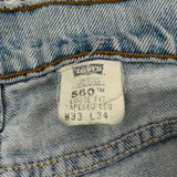 Made In USA Levis 560 Jeans - 32W 34L Light Wash Cotton