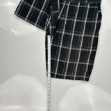 Hurley Checked Chino Shorts - 36W 10L Black Cotton
