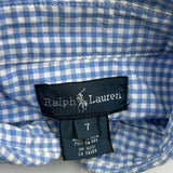 Age 7 Ralph Lauren Checked Shirt - Small Blue Cotton