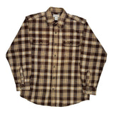 Carhartt Checked Flannel Shirt - Large Beige Cotton