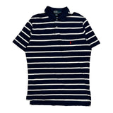 Polo By Ralph Lauren Striped Polo Shirt - Large Navy Cotton